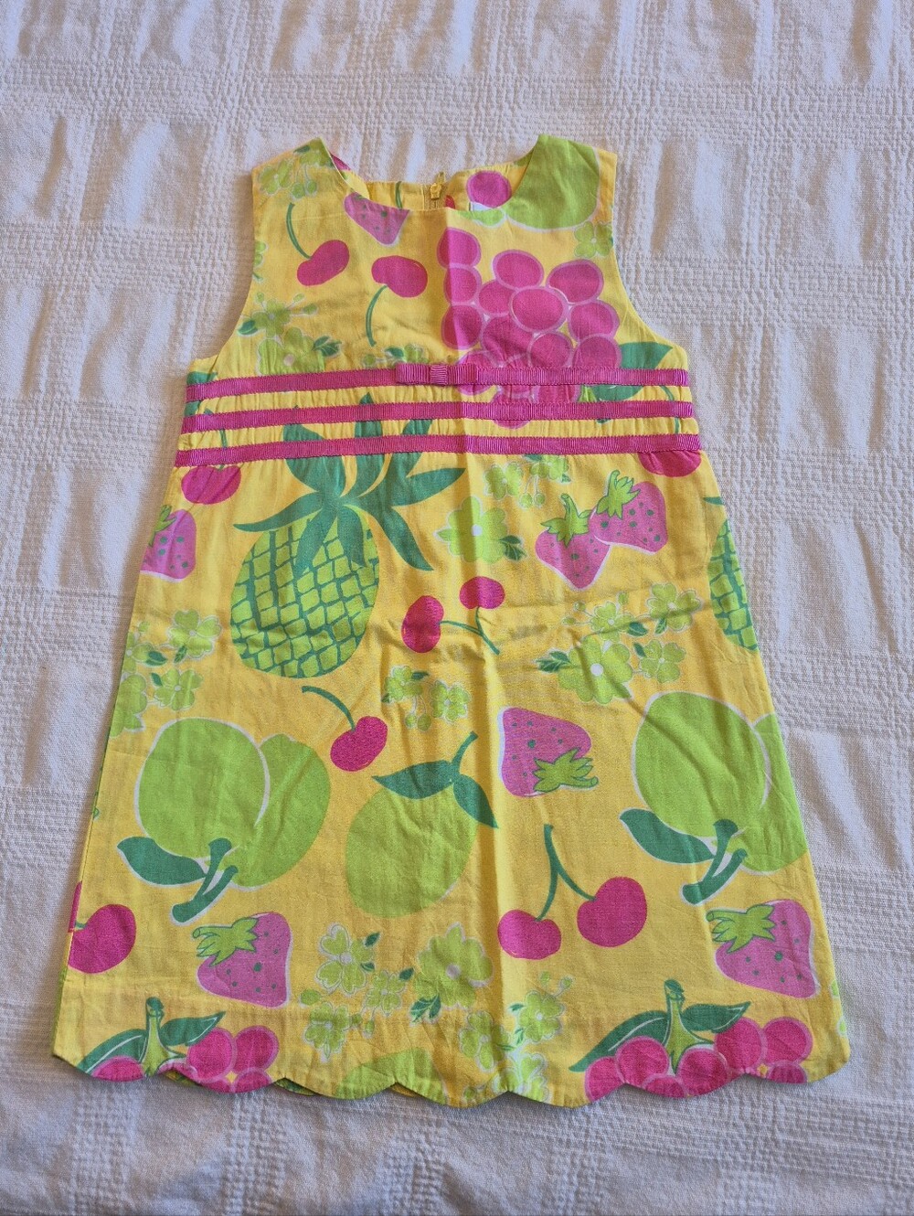Lilly Pulitzer girls 4T White Label shift fruit print Fruit Punch,  Lined VGUC